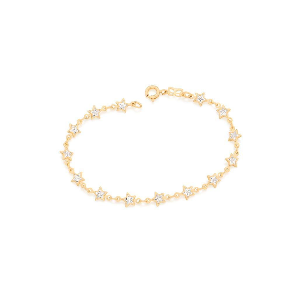 Pulseira estrelas folheada a ouro com zircônias - Cápsula Giovanna Antonelli - Luz