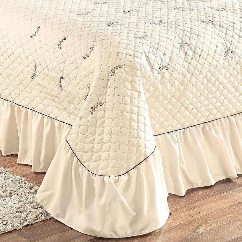 Cobre Leito Palha Queen Size 5 Peças 2,60M X 2,50M