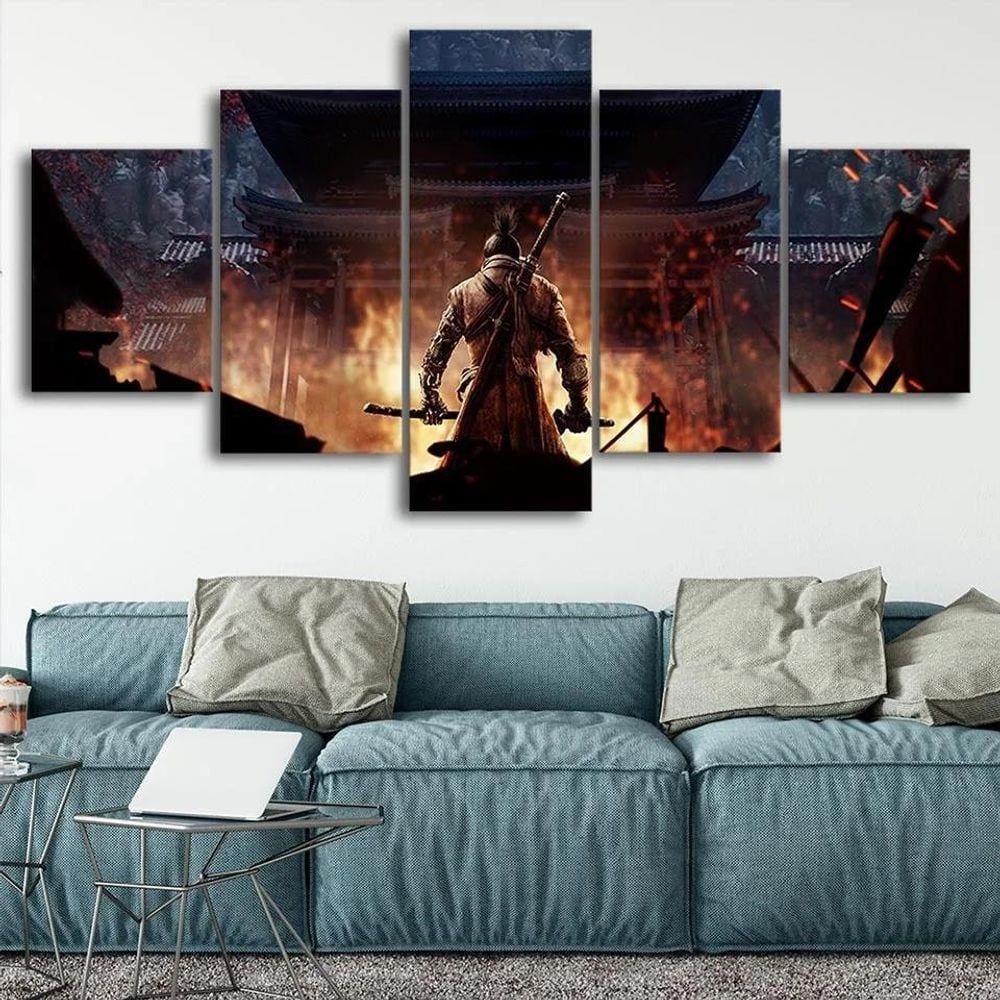Quadro Decorativo Mosaico 5 Peças Sekiro