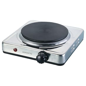 Fogão Elétrico de Mesa 1  Boca Portátil 1500W Inox Agratto