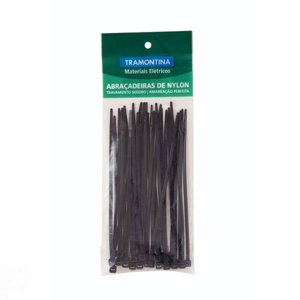 Abraçadeira de Nylon 140x3,4 mm Tramontina Preta Tramontina