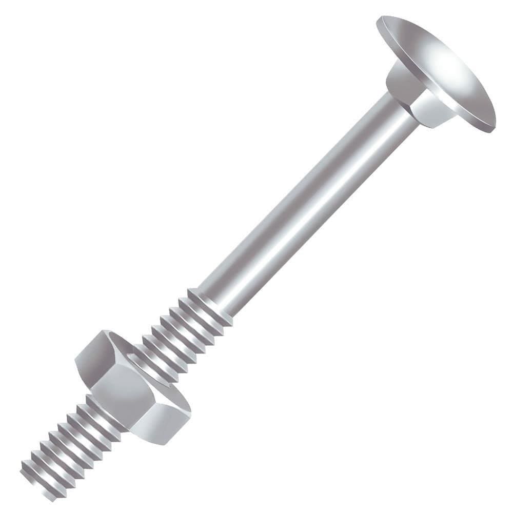 Parafuso Ciser Frances Zincado com Porca 5/16X2.1/2 - Embalagem com 200 Unidades