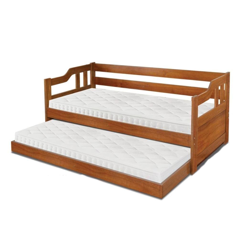 Sofá Cama Com Auxiliar Castanho Atraente Móveis
