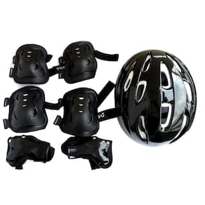 Kit Proteção Radical Infantil Completo Patins e Skate Tamanho M Preto Belfix