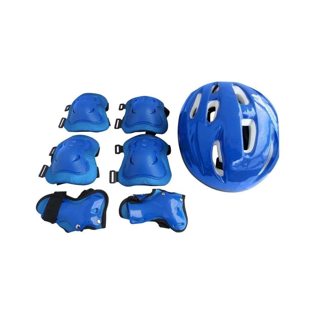 Kit Proteção Radical Infantil Completo Patins e Skate Tamanho M Azul Belfix