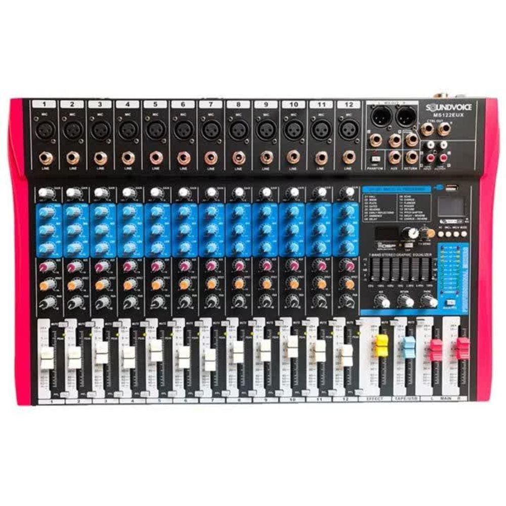 Mesa De Som 12 Canais Ms-122 Eux Soundvoice
