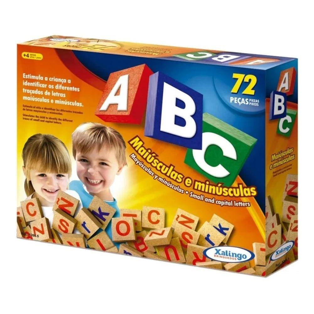 Alfabeto Móvel ABC Com 72 Peças Xalingo Em Madeira Otima Qualidade