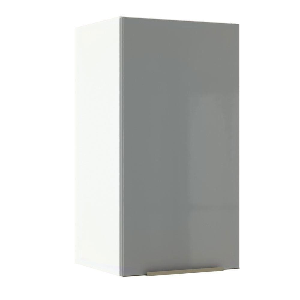 Armário Aéreo Madesa Lux 35cm 1 Porta Branco Cinza