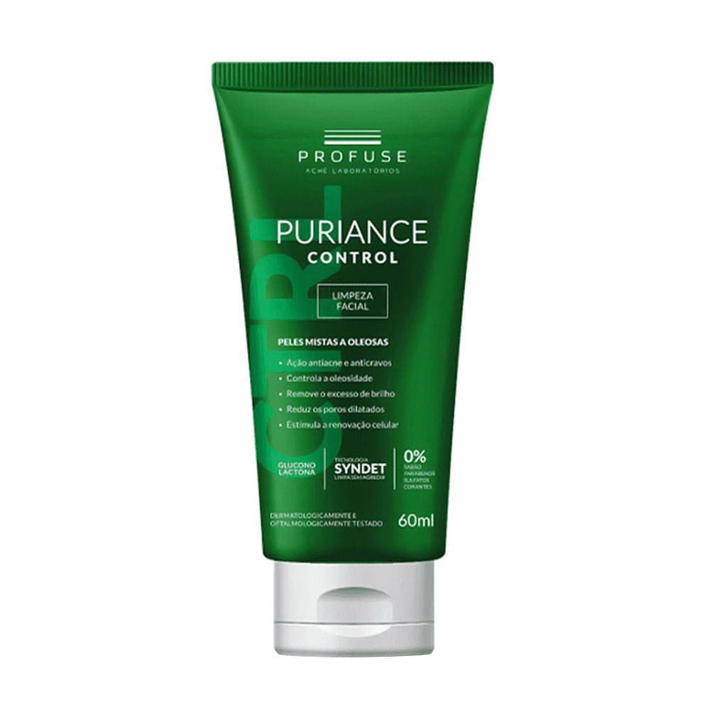 Puriance Control Sabonete Líquido Profuse Limpeza Facial 60ml