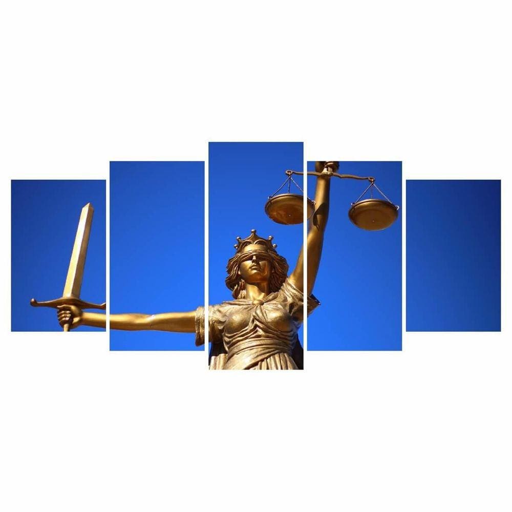 Quadro Justice Mosaico 5 Peças Direito Advocacia Escritórios