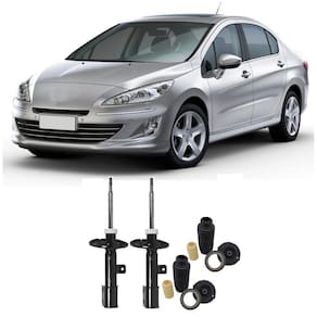 Amortecedor + Kit Batente Peugeot 408 Dianteiro 2010 Até 2019 O Par