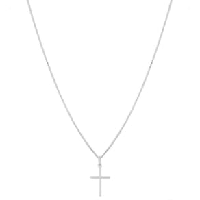 Cordão Corrente Masculina 70cm Pingente Crucifixo Prata 925