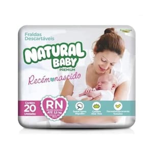 Fralda Natural Baby Premium RN até 3,5 kg Pacote Prático