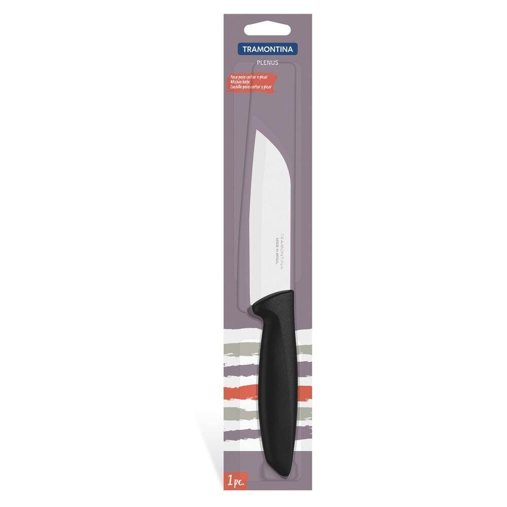 Faca Santoku Tramontina Plenus com Lâmina em Aço Inox e Cabo de Polipropileno Preto 5" Tramontina