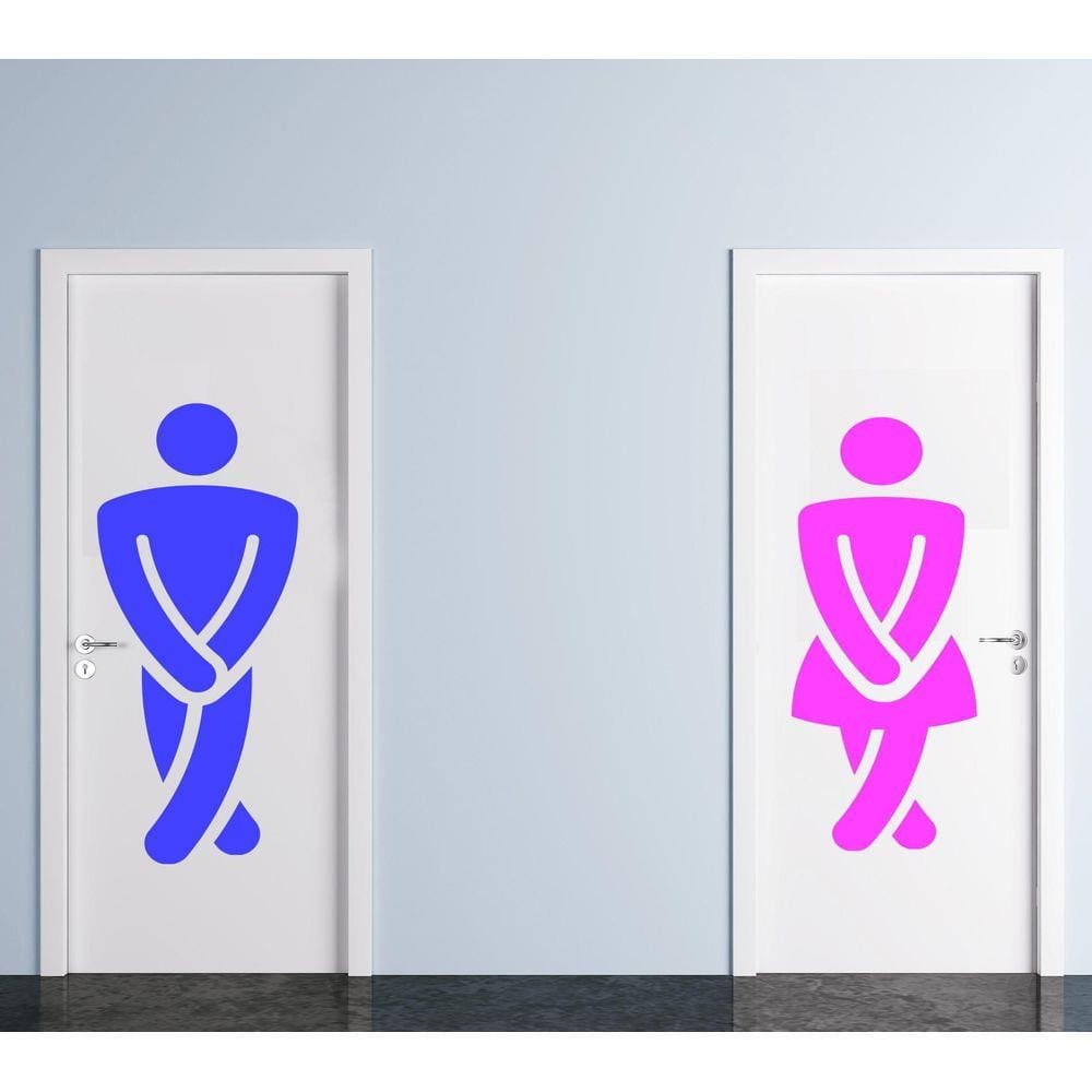 Adesivo Decorativo De Parede, Banheiro, Homem E Mulher