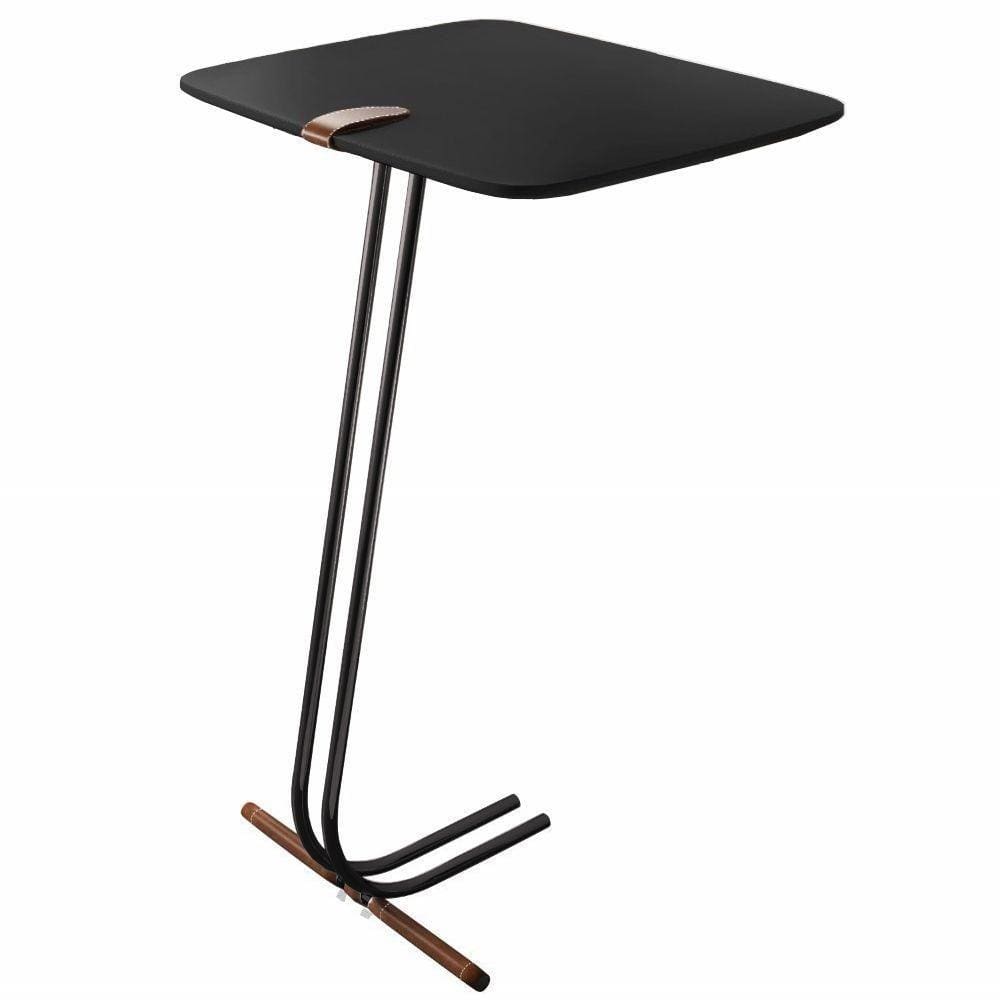 Mesa Apoio Lateral para Sofá Lisboa Pé Preto Preto