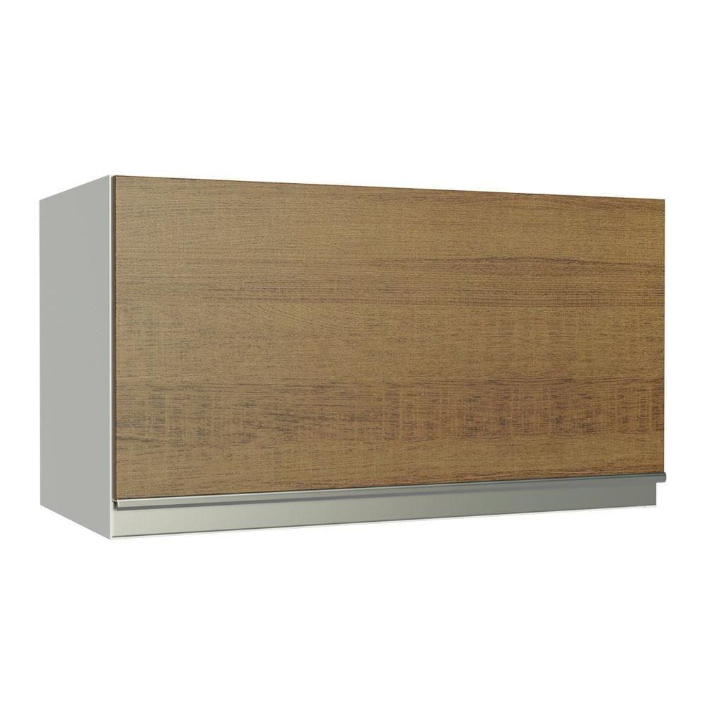 Armário Aéreo Madesa Acordes 100% MDF 60 cm 1 Porta Basculante - Branco/Rustic