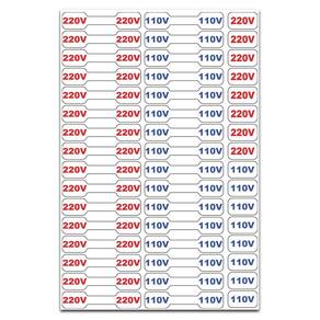 Etiqueta Adesivo de Voltagem 110V e 220V Tomadas e Cabos