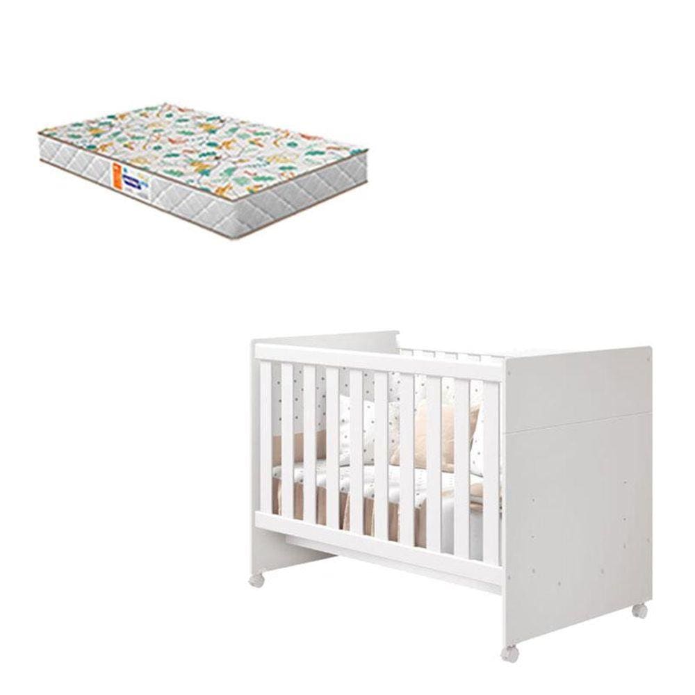 Berço Americano Katatau Flex Branco Brilho com Colchão Gazin - Reller