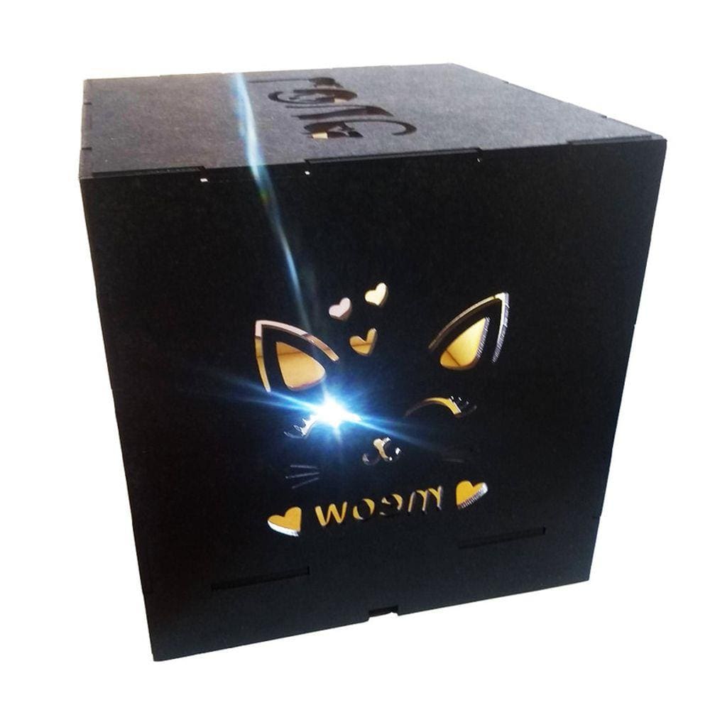 Luminária cubo refletiva gatinhos 2
