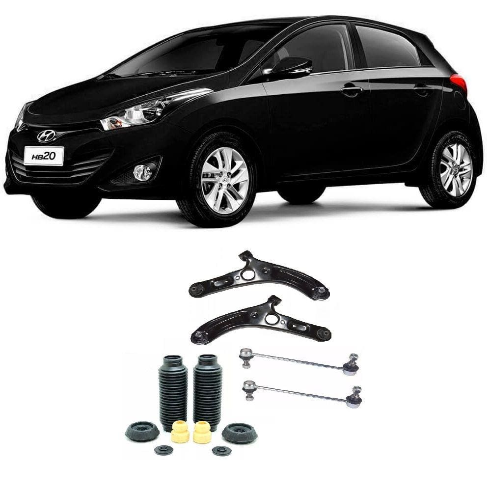 Bandeja + Bieleta + Kit Batente Hyundai Hb20 Dianteiro 2012 Até 2015 O Par