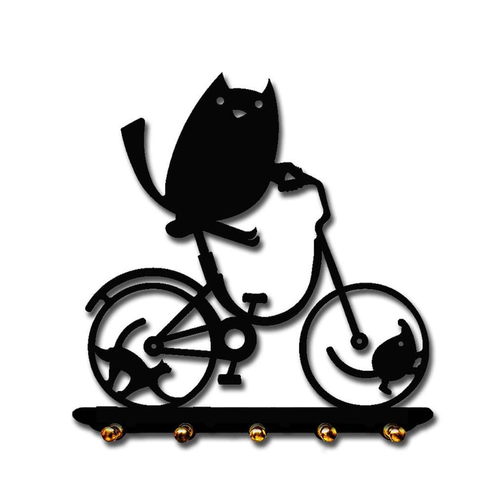 Porta chaves gato na bicicleta