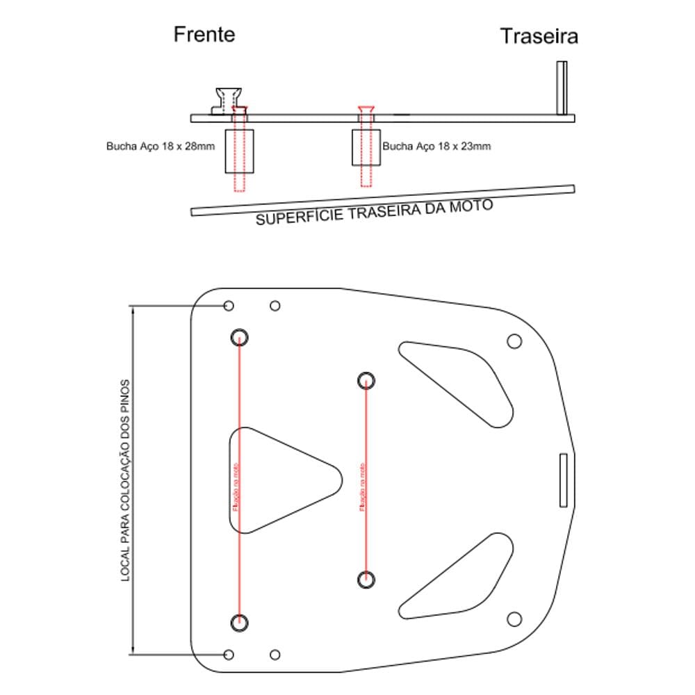 Base para Fixação Do Baú Traseiro Givi - Honda Africa Twin/TE