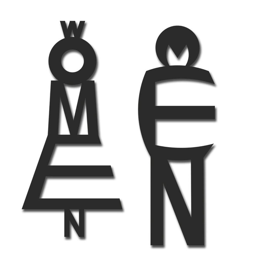 Placa decorativa identificadores wc