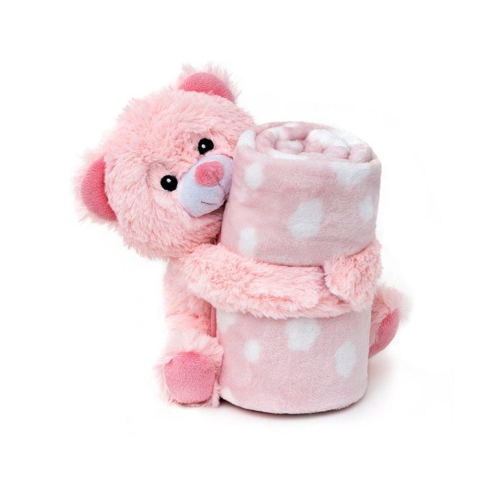 Cobertor Microfibra 75X75 Cm Bichinho De Pelúcia Fofo Ursinho Rosa