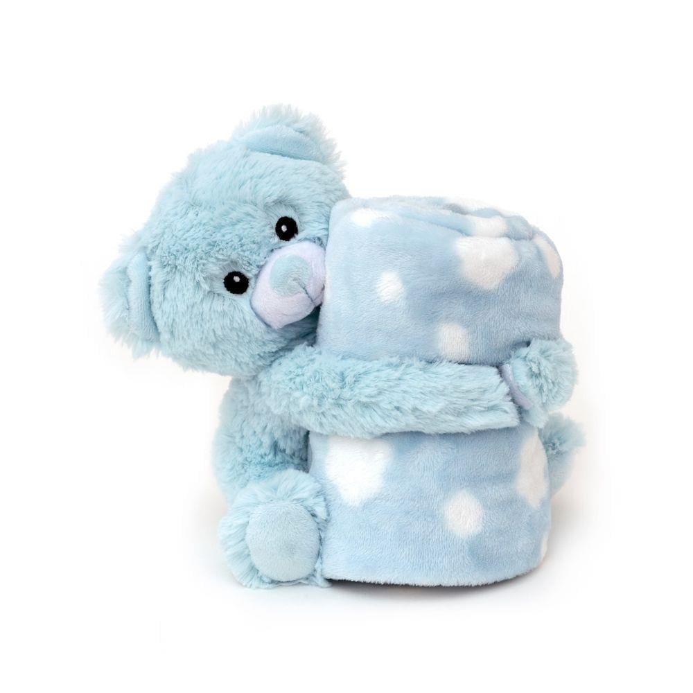 Cobertor Microfibra 75X75 Cm Bichinho De Pelúcia Fofo Ursinho Azul