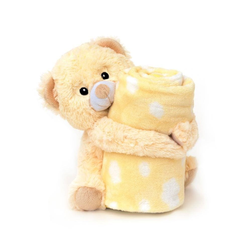 Cobertor Microfibra 75X75 Cm Bichinho De Pelúcia Fofo Ursinho Amarelo