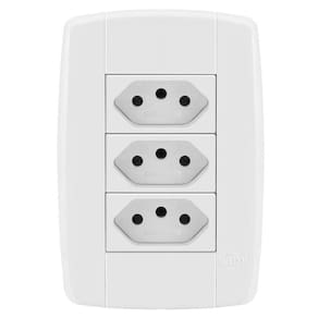 Tomada Tripla Ilumi Linha Lev 10A Monobloco Fácil Instalação