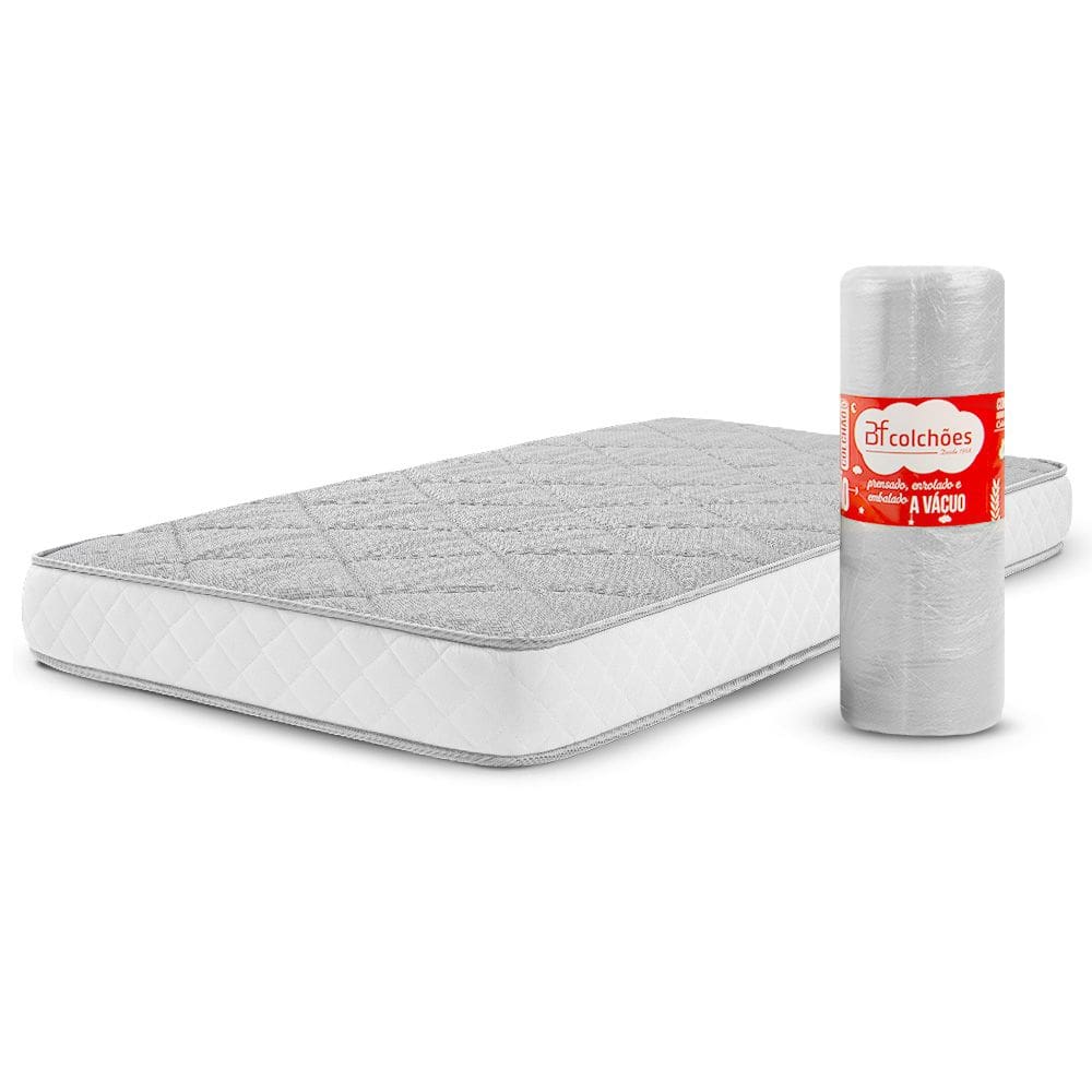 Colchão Solteirão Espuma D33 A Vácuo Ortopédica Certificada bf Colchões 97x203x17cm