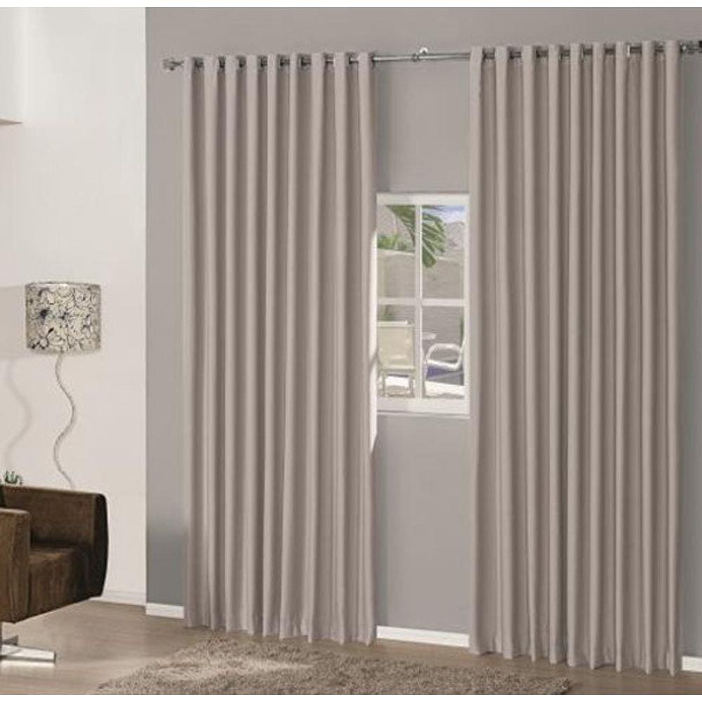 Cortina Blackout Em Tecido 5,00X2,80 Corta Luz Com Ilhos