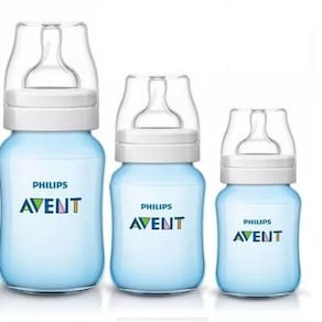 Kit 3 Mamadeiras Classic Anticolica Avent Azul