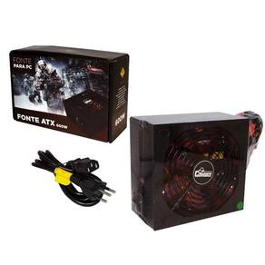 Fonte Atx 600W Reais Gamer Ultra Silenciosa Pc Bivolt Com Led