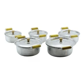 Kit De 5 Panelas Tradicionais De Alumínio Batido Fundido