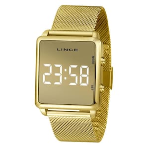 Relogio Lince Feminino Digital Led Mdg4619L Bxkx Dourado