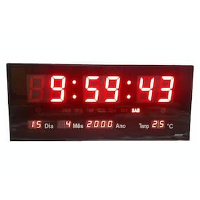 Relógio Parede Led Digital Temperatura Calendário Alarme M
