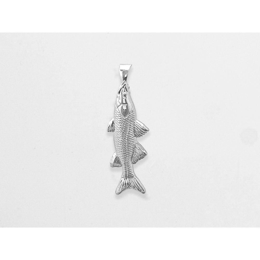 Pingente de Peixe Robalo P banhados a ouro branco 18k