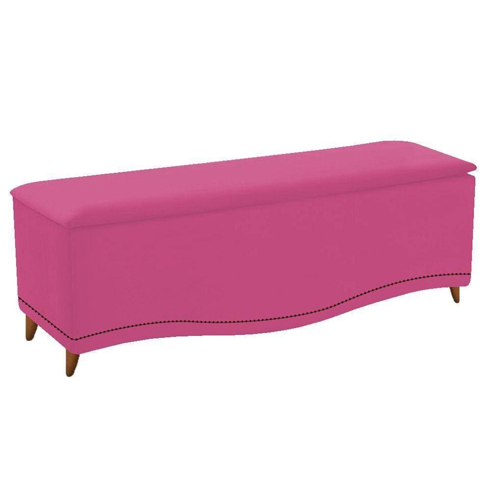 Calçadeira Estofada Yasmim 140cm Casal Pink