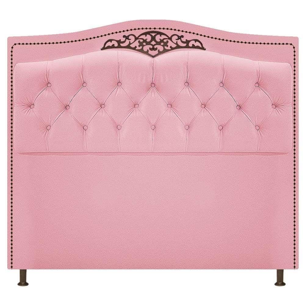 Cabeceira Estofada Yasmim 160cm Rosa Bebê