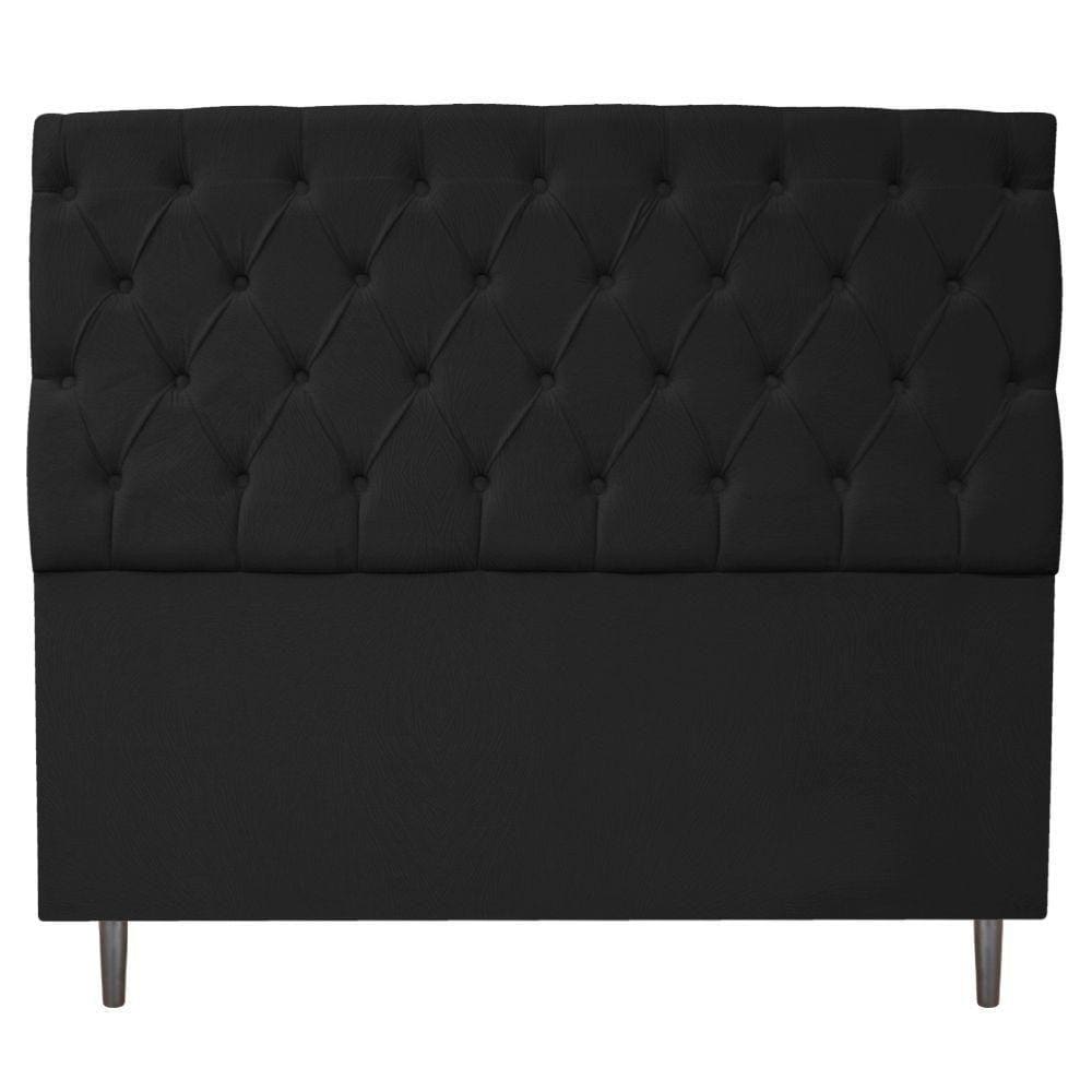 Cabeceira Estofada Liverpool 195cm Preto