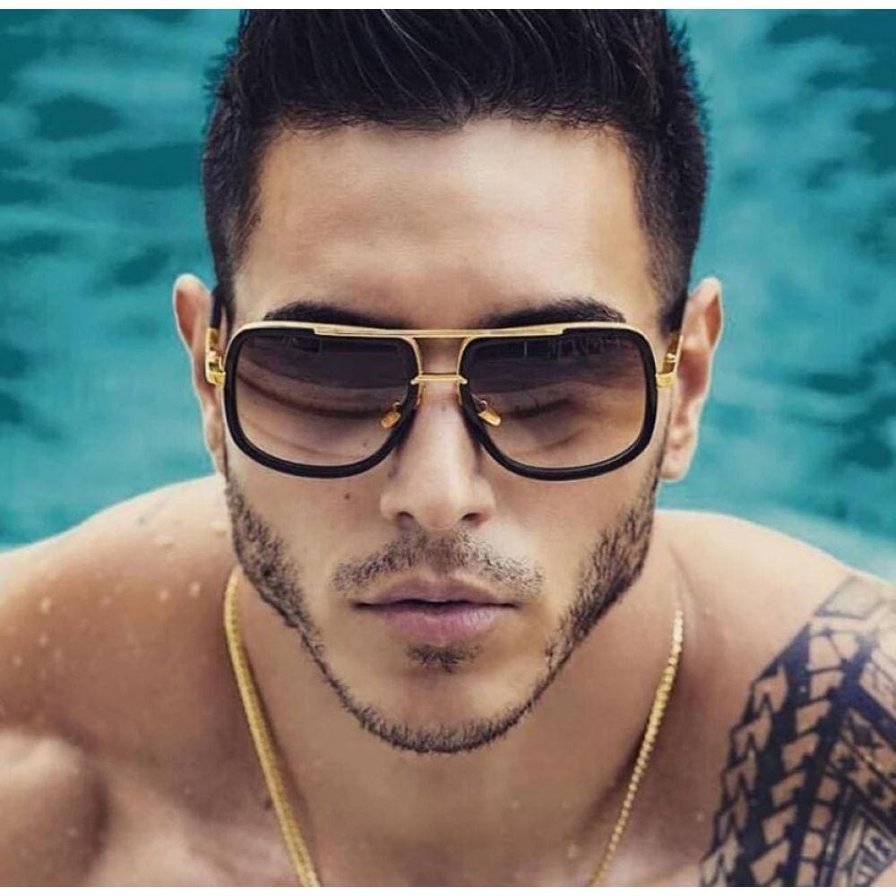 Óculos De Sol Masculino Black Vintage Retrô Polarizado 400uv