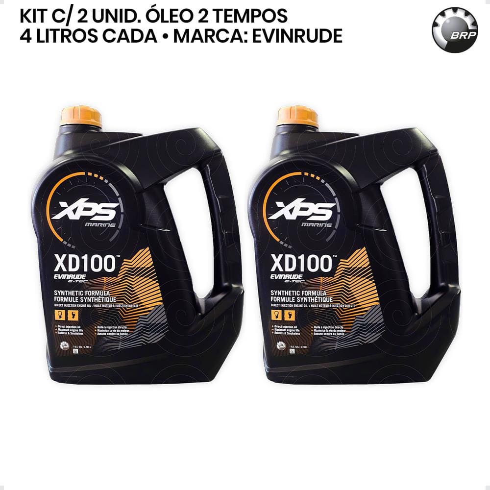 Óleo Evinrude Xd-100 2 Tempos 3,8 Litros Kit C/2