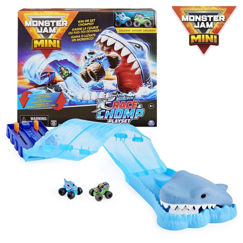 Monster Jam Mini - Megalodom Playset Race e Chomp - Sunny