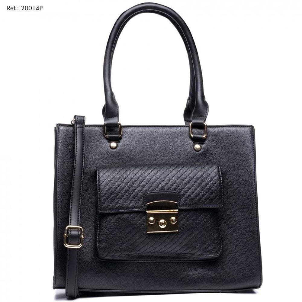 Bolsa Grande Feminina Napa Preta