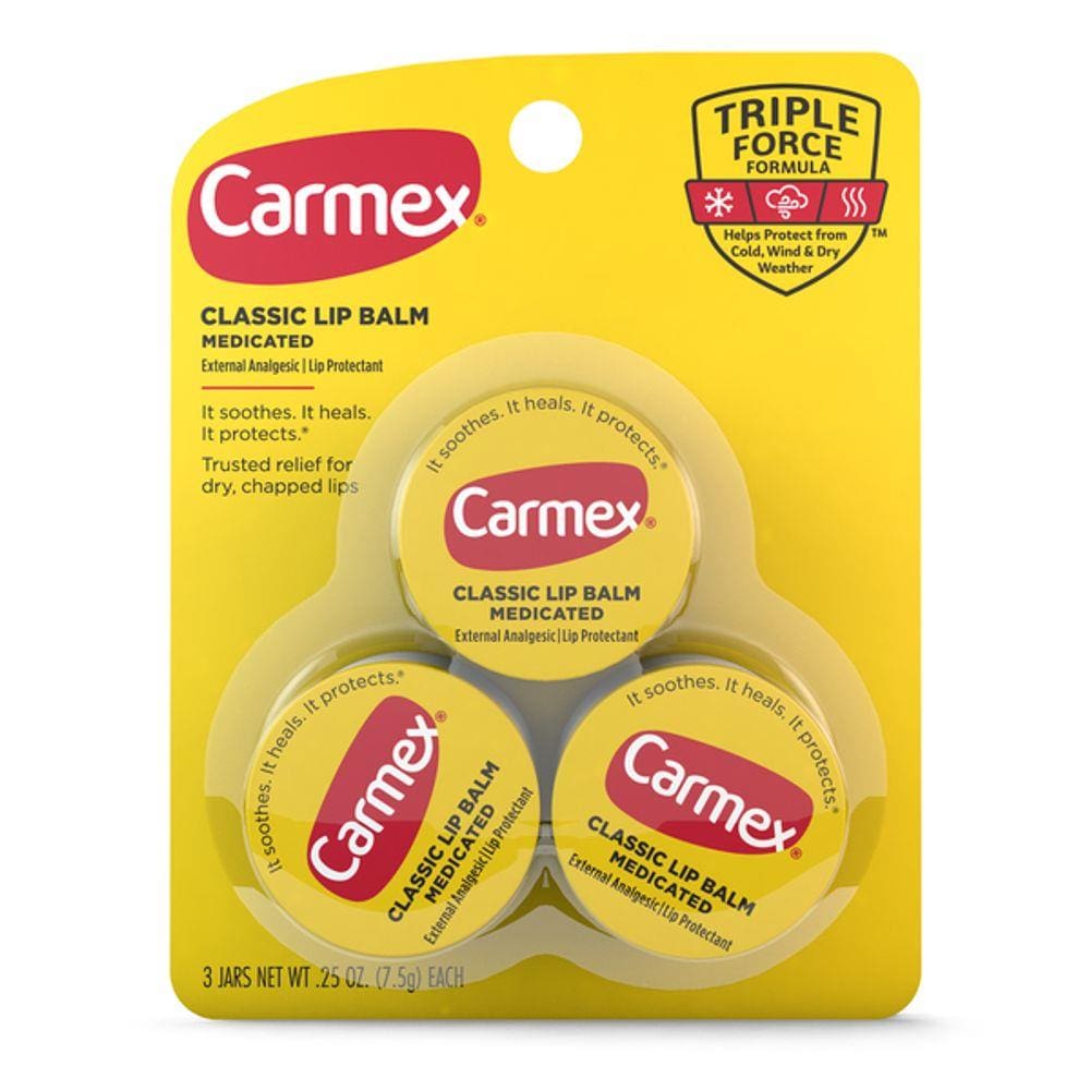 Carmex LipBalm Jar -Tradicional SPF 15 (kit com 3)