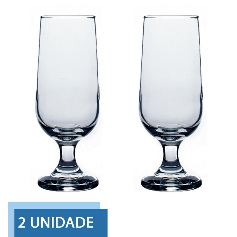 2 Copos Taça Chopp Vidro 300ml Cerveja Hannover Casa Linda