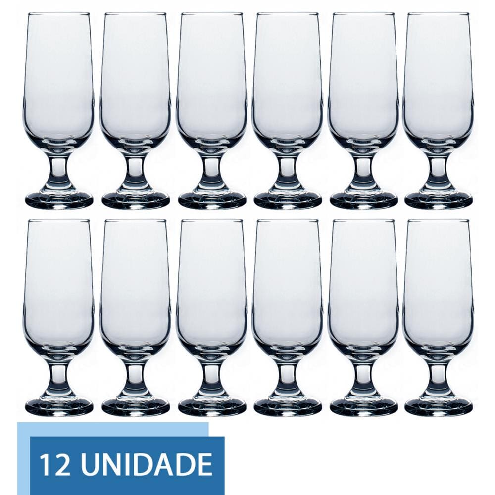 12 Copos Taça Chopp Vidro 300ml Cerveja Hannover Casa Linda
